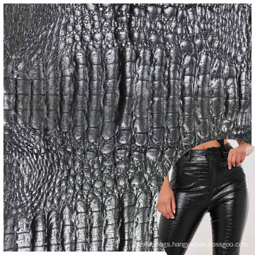 new style polyamide 80 spandex 20 embossed CROCO printing double faced dress fabric